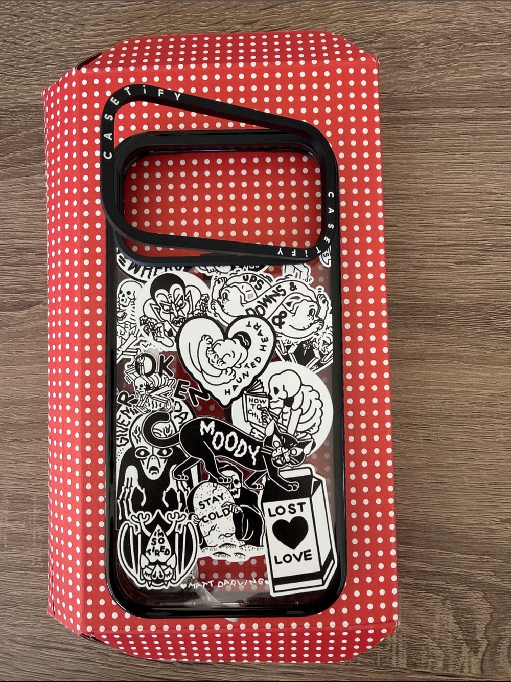 Casetify Black & White Sticker Collage Clear Case with Black Bumper